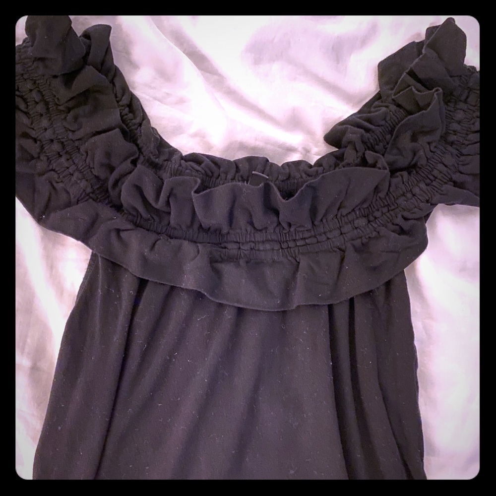BCBG - off the shoulder black tank, medium